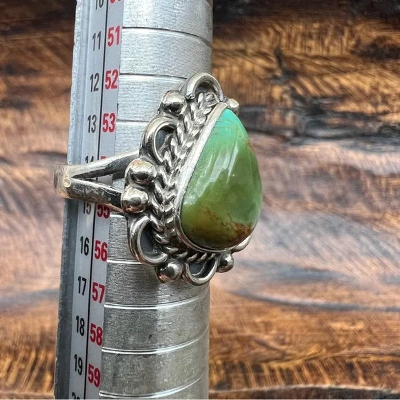 Sterling Silver Kingman Turquoise Ring Size 7 Southwestern - Picture 11 of 13